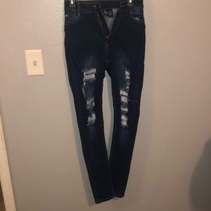 Fashion Nova Ripped blue jeans
